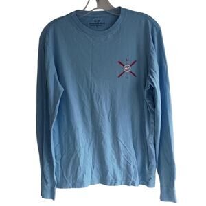 Vineyard Vines long sleeve shirt blue skiing US flag logo Size Small